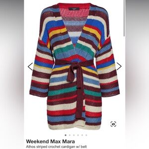 Weekend Max Mara
Athos striped crochet cardigan w/ belt